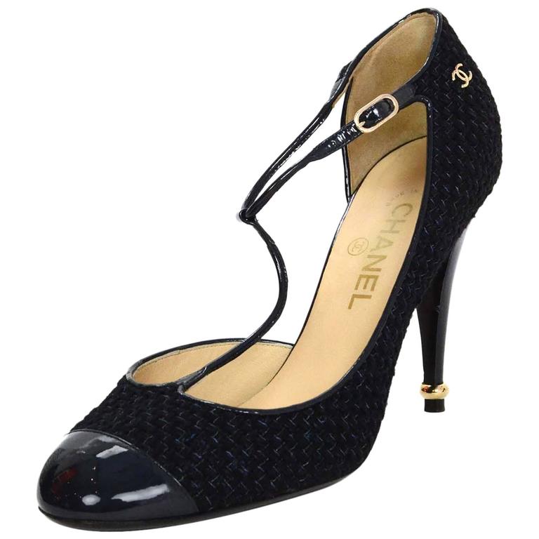 chanel t strap heels