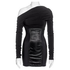 Dolce & Gabbana black spandex long sleeve mini dress, ss 1992