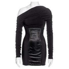 Dolce & Gabbana black spandex long sleeve mini dress, ss 1992