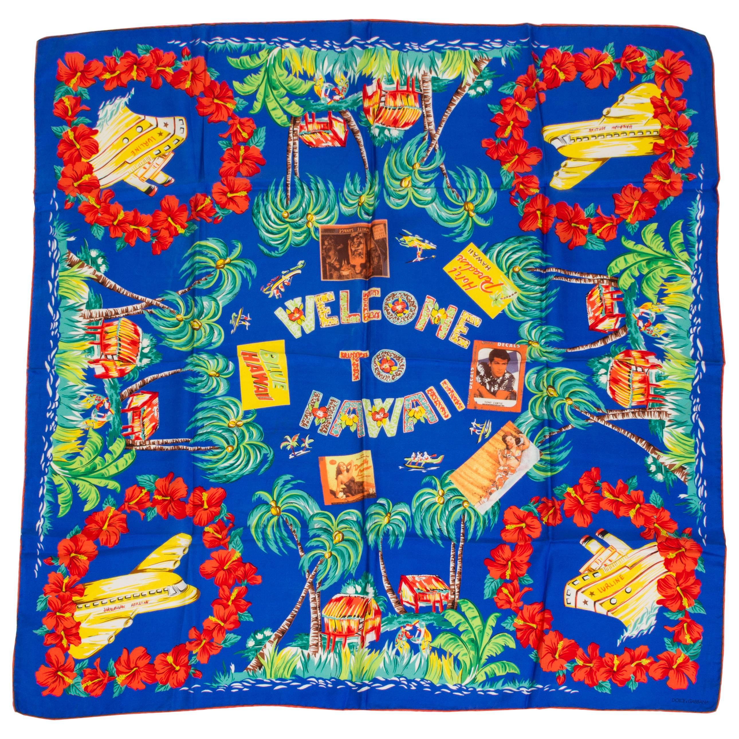 Dolce 
Gabbana Silk Twill Hawaii Scarf