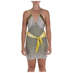 MORPHEW COLLECTION Cream & Yellow Multicolored Silk Two Scarf Sagittarius Dress