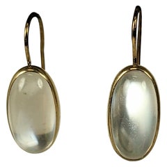 Vintage Oval Moonstone Earrings