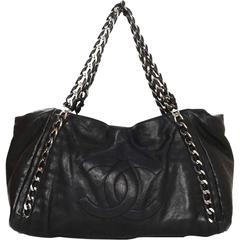 Chanel Ost-West-Tasche aus schwarzem Leder mit SHW