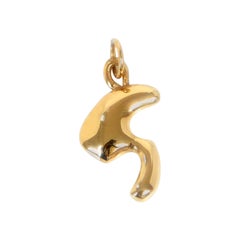 Organic Alphabet Necklace, Letter G, 18 Carat Gold Plated Recycled Silver