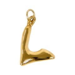 Organic Alphabet Necklace, Letter L, 18 Carat Gold Plated Recycled Silver