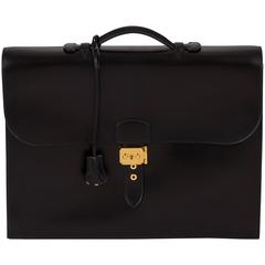 Hermès Briefcase Sac a Depeche Black Box Bag at 1stDibs | hermes sac a ...