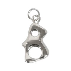 Organic Alphabet Necklace, Letter B, in Recycled Silver