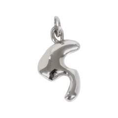Organic Alphabet Necklace, Letter G, in Recycled Silver