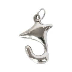 Organic Alphabet Necklace, Letter J, in Recycled Silver