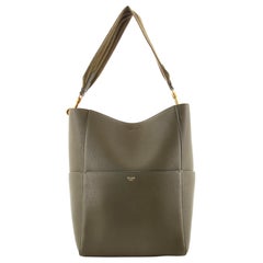 Celine Sangle Seau Sac en peau de chèvre Large