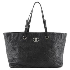 Chanel On The Road Tote Quilted Leather Small