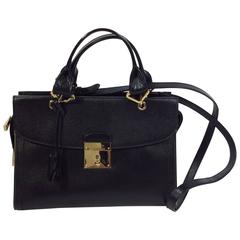 Marc Jacobs Black Leather Handbag with Crossbody Strap 