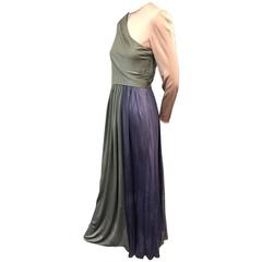 1970s Bill Blass Three-Tone Silk Jersey Draped Gown 1