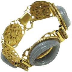 Miriam Haskell Grey Ovals Link Bracelet 6