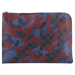 Louis Vuitton Damier Cobalt Camouflage Pochette Jour GM Canvas Clutch Bag
