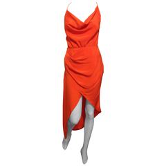 Haney Vermillion Draped Wrap Dress Size 4