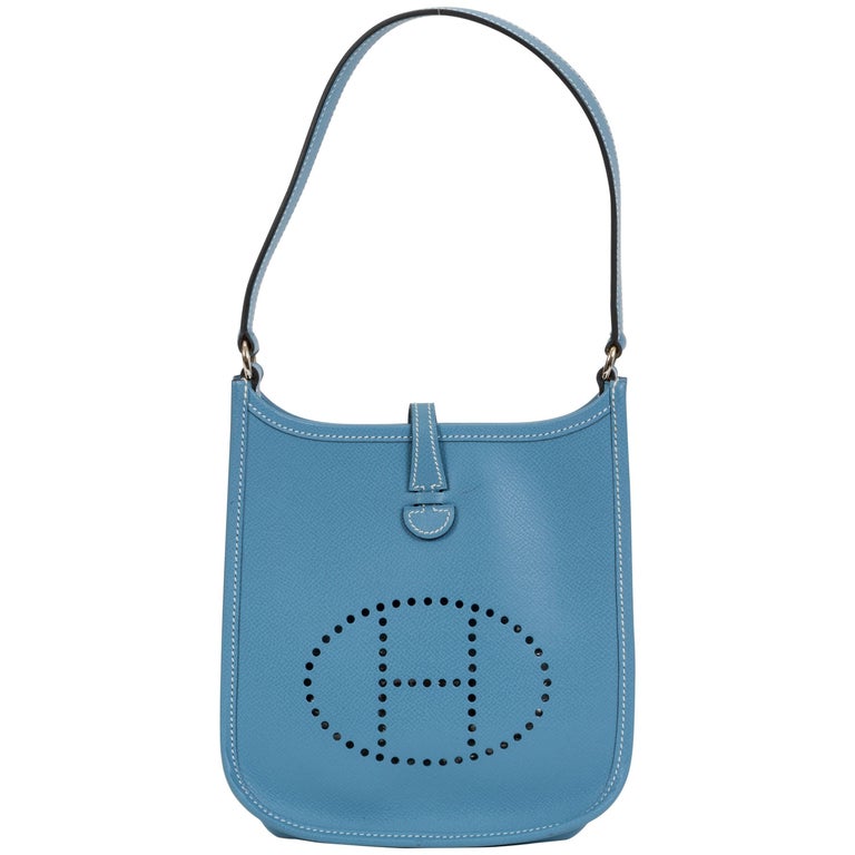 Hermès Mini Blue Jean Evelyne Bag at 1stDibs | hermes evelyne mini blue ...