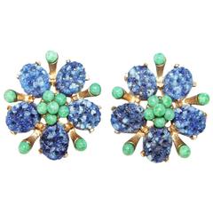 Vintage Gorgeous Jomaz flower 60s earrings