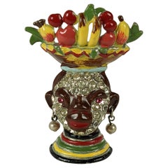 Pince à fruits Art Déco émaillée pour femme