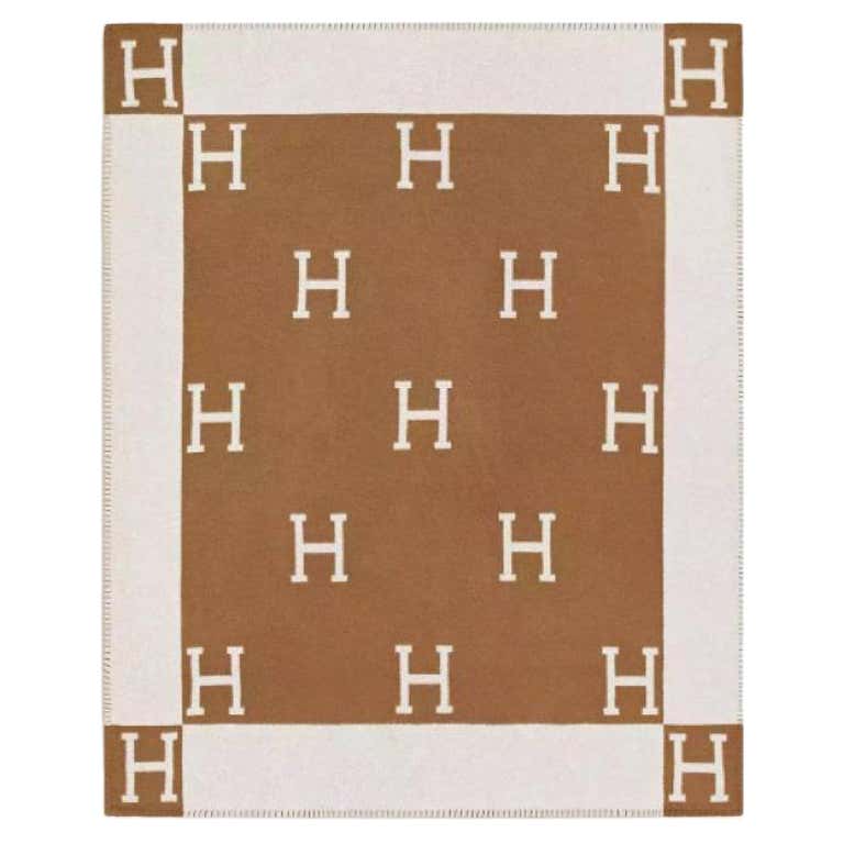 Bid Now: Hermès: a Rouge H and Ecru Avalon III Wool & Cashmere Blanket Bid Now: Hermès: a Rouge H and Ecru Avalon III Wool & Cashmere Blanket