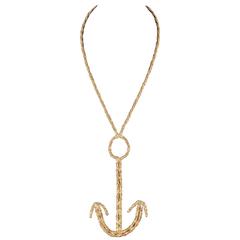 Fantastic 1970s Kenneth Jay Lane anchor pendant 11