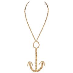 Fantastic 1970s Kenneth Jay Lane anchor pendant 