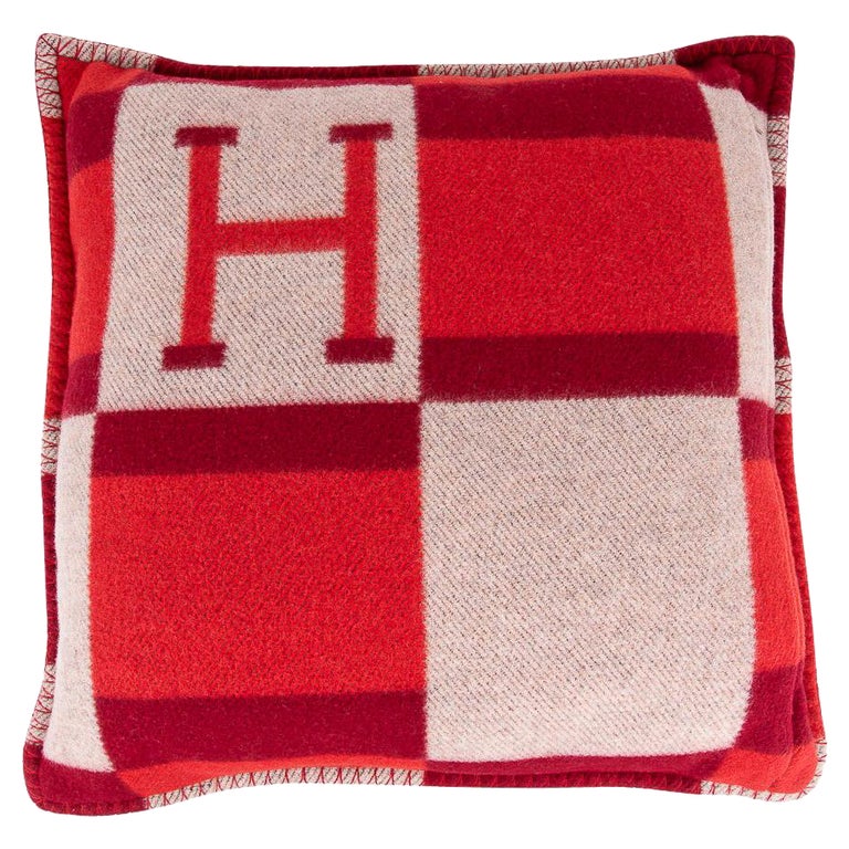 Hermes Cushion Avalon Bayadere PM Throw Pillow Rouge New For Sale at 1stDibs