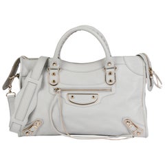 BALENCIAGA Gris Perle Goatskin Leather Classic City