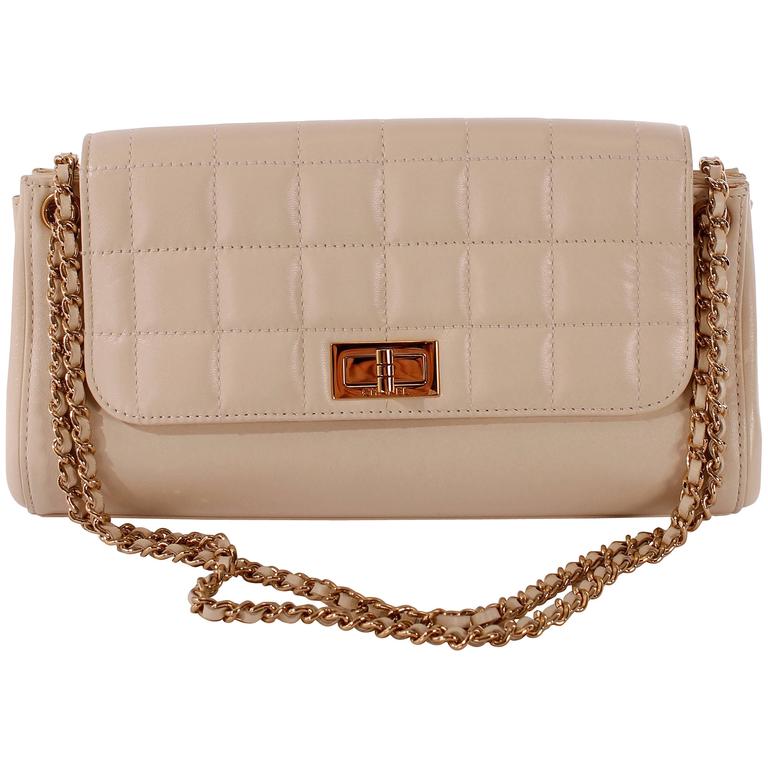 2002 Chanel Mademoiselle Lock Accordion Flap Shoulder Bag - beige/gold ...