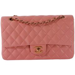 2005 Chanel 2.55 Medium Classic Double Flap Bag - powder pink/gold