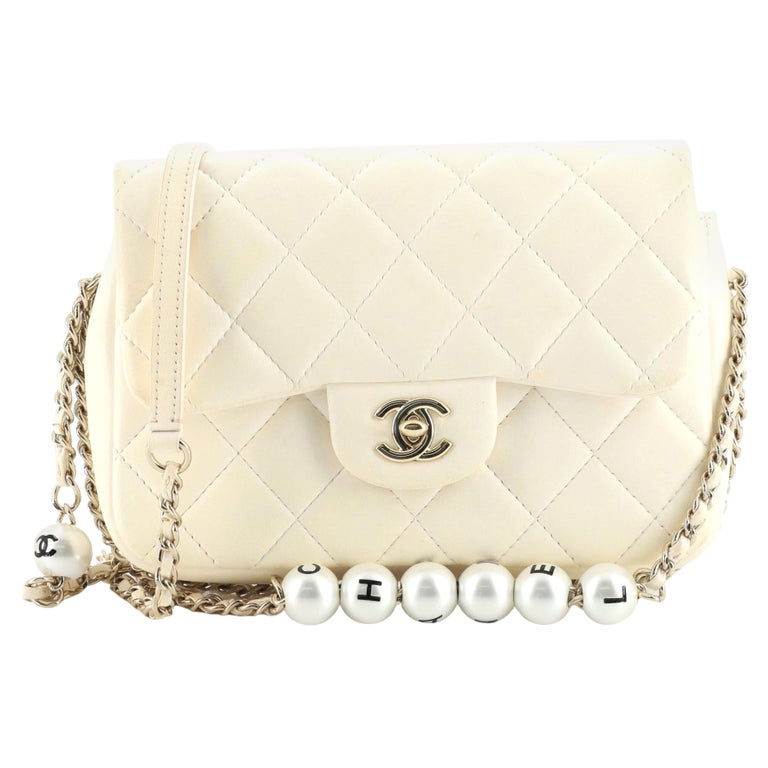 Chanel White Quilted Lambskin Half Flap Mini Q6B0271IW9019