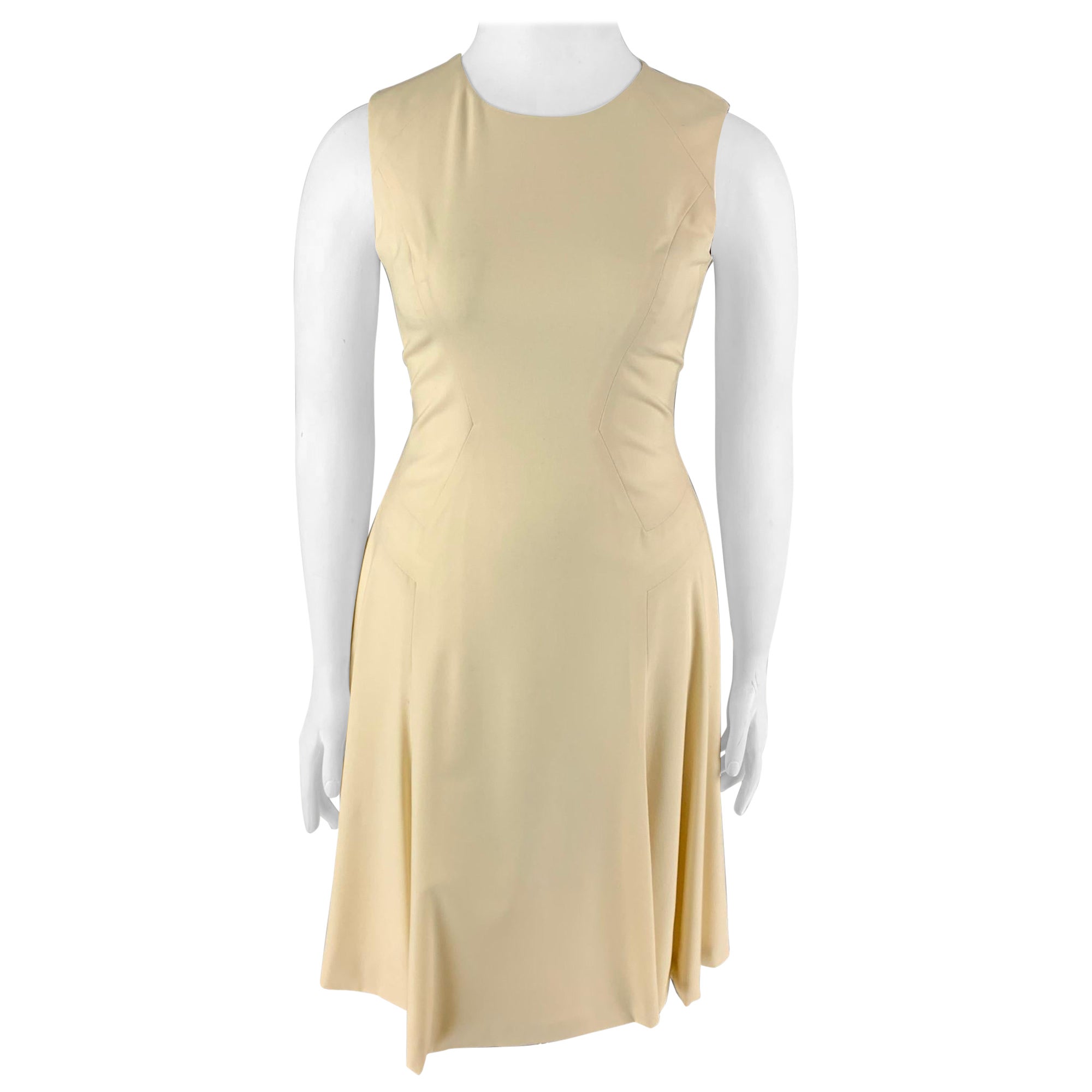 PRABAL GURUNG Size 10 Cream Wool A-Line Dress