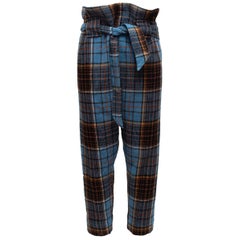 Vivienne Westwood Anglomania Hose aus blauer und mehrfarbiger Wolle mit Schottenkaro