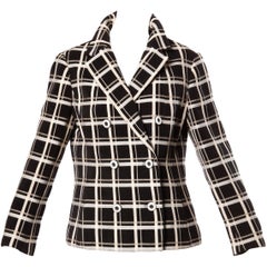 1960er Bill Blass für Maurice Rentner Vintage Blazerjacke aus Wolle mit Fensterpanee-Karo