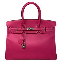 Hermes Rose Tyrien Candy 35 Birkin Bag 