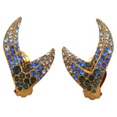THIERRY MUGLER Vintage Jewelled Clip-On Earrings