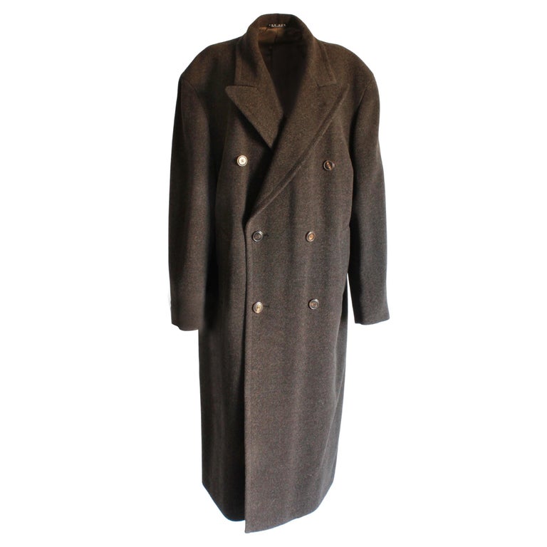 Hugo Boss Coat Brown Herringbone Wool Blend Vintage 90s Mens 44R For ...