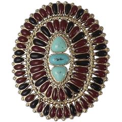 Chanel Byzantine Goldtone Red Gripoix & Turquoise Brooch - 2014 