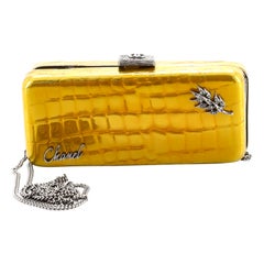 Chanel Box Chain Minaudiere Embellished Crocodile Embossed Patent Small