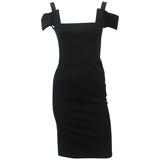 Fendi Vestido cónico negro de mezcla de algodón con recortes - 40