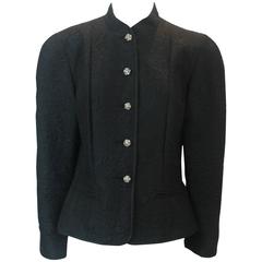 Guy Laroche Vintage Black Silk Blend Evening Jacket - 40 - circa 1980s 3