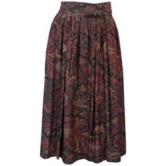 Bogner Vintage Multi-Colored Floral Print Silk Wrap Skirt - 38 - 1990's