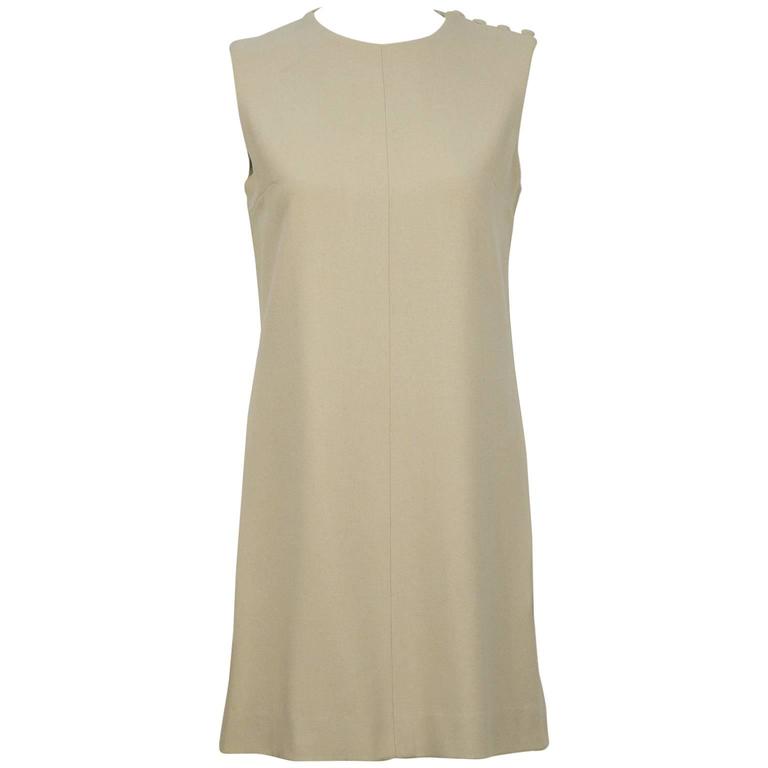 1960's Sorelle Fontana Taupe Sleeveless Shift Dress 1960's Sorelle Fontana Taupe Sleeveless Shift Dress