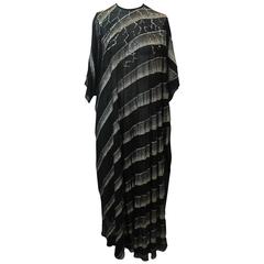 Libertine Black and Gold Silk Chiffon Caftan with Rhinestones - OS 