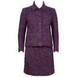 1960's Guy Laroche Purple and Blue Woven Wool Suit