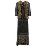 Robe à fleurs et à pois anonyme des années 1970 avec veste