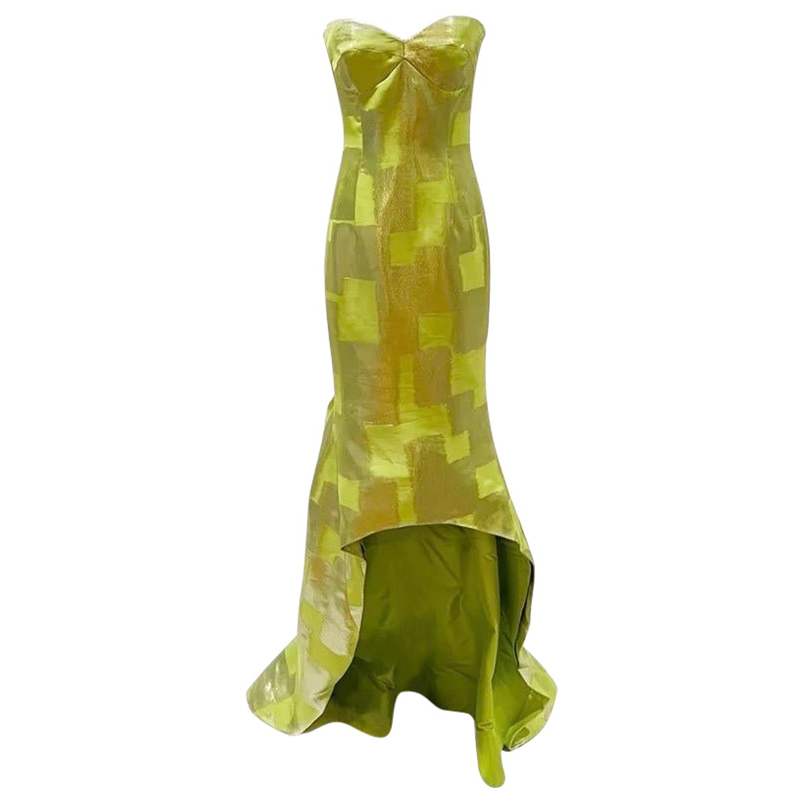 Oscar de la Renta Green Strapless Gown (Circa 2010 -) For Sale