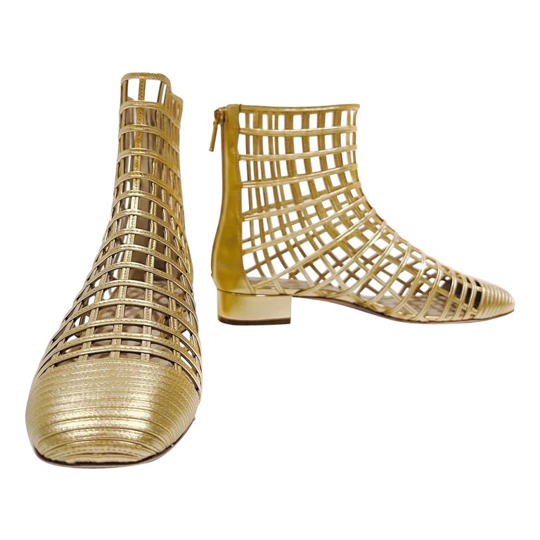 Dior Gold Oracle Ankle Boot For Sale at 1stDibs