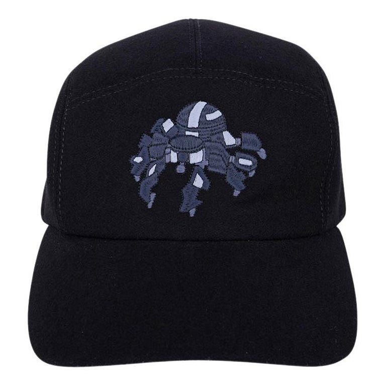 Hermes Spider Robot Limited Edition Cashmere Black Cap Hat 60 For Sale