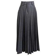 Vintage Grey Flannel Pleated Sunburst Jean Skirt